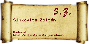 Sinkovits Zoltán névjegykártya