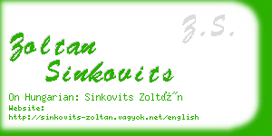 zoltan sinkovits business card